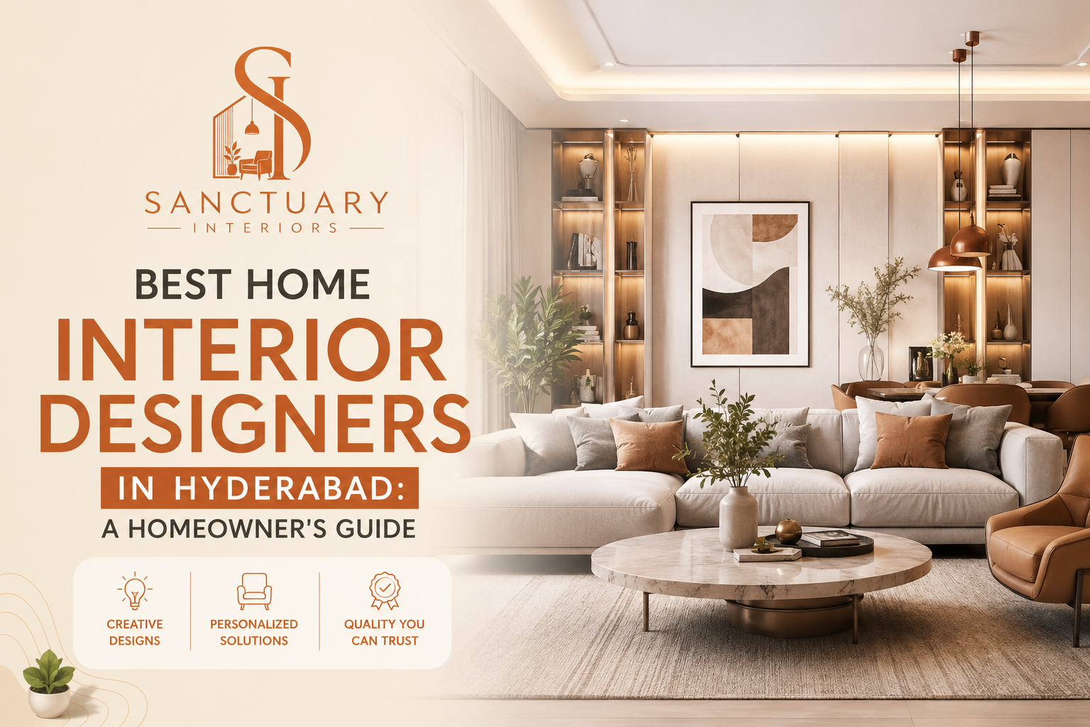 Best Home Interior Designers in Hyderabad luxury modern living room by Sanctuary Interiors